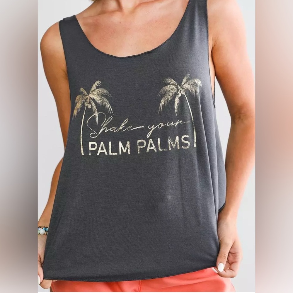 🌴🌴Salt Life Women’s Dark Gray Palm Tank Top NWT